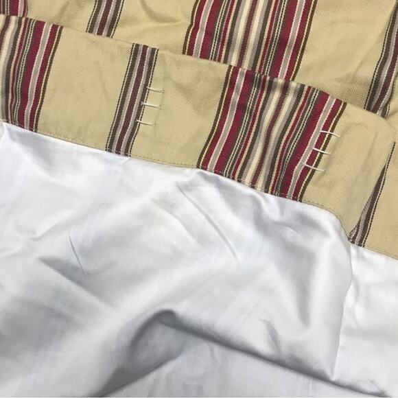 Pottery Barn Stripe Montgomery Drapes Curtains Herringbone Cotton Golden Tan - Picture 7 of 15